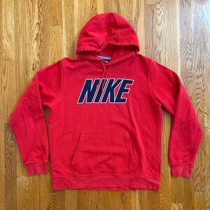 Vintage Red Navy Nike Hoodie Sweatshirt